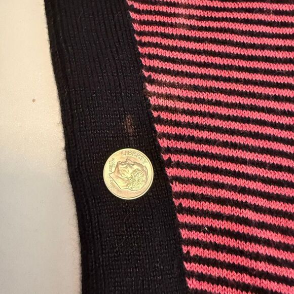 Nic+Zoe Outer Angle Strawberry Pink & Black Preppy Pull Over Sweater Size L - Picture 5 of 13